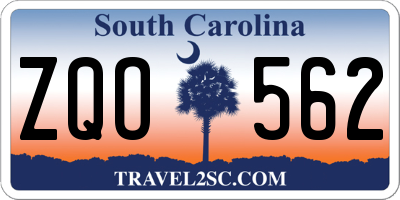 SC license plate ZQO562