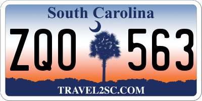 SC license plate ZQO563