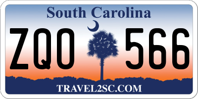 SC license plate ZQO566