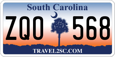 SC license plate ZQO568