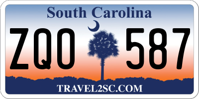 SC license plate ZQO587
