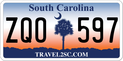 SC license plate ZQO597