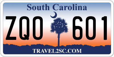 SC license plate ZQO601