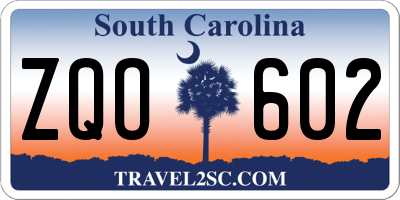 SC license plate ZQO602