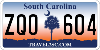 SC license plate ZQO604