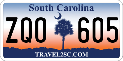 SC license plate ZQO605