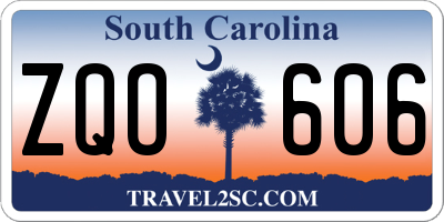 SC license plate ZQO606