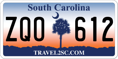 SC license plate ZQO612