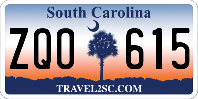 SC license plate ZQO615