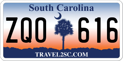 SC license plate ZQO616