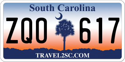 SC license plate ZQO617