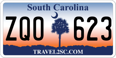 SC license plate ZQO623