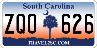 SC license plate ZQO626