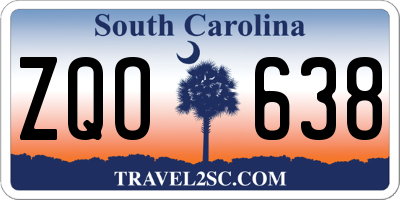 SC license plate ZQO638