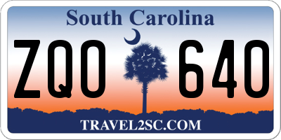 SC license plate ZQO640