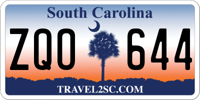 SC license plate ZQO644