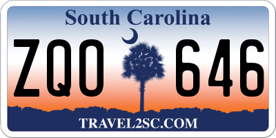 SC license plate ZQO646