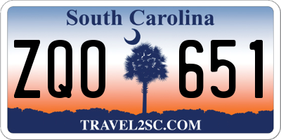 SC license plate ZQO651