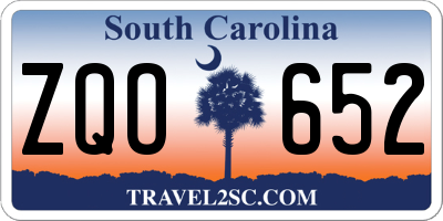 SC license plate ZQO652