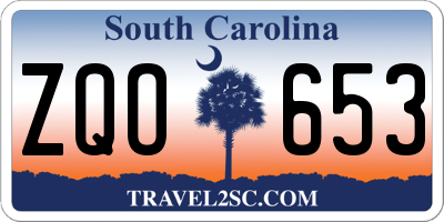 SC license plate ZQO653