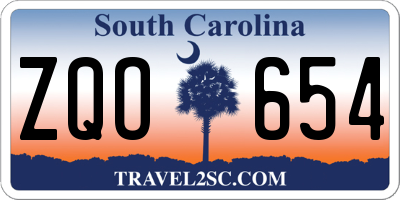 SC license plate ZQO654