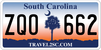SC license plate ZQO662