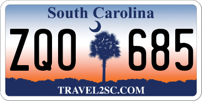 SC license plate ZQO685