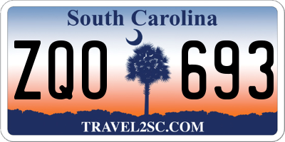 SC license plate ZQO693