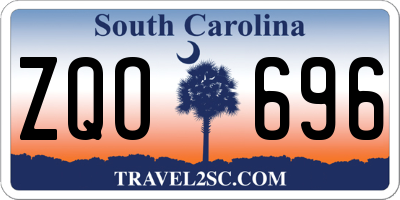 SC license plate ZQO696