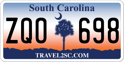 SC license plate ZQO698