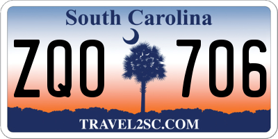 SC license plate ZQO706