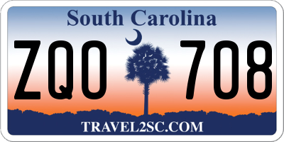SC license plate ZQO708