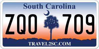 SC license plate ZQO709