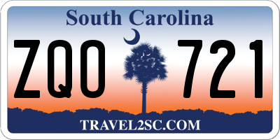 SC license plate ZQO721