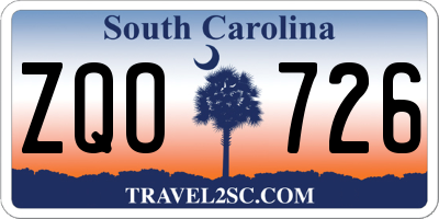 SC license plate ZQO726
