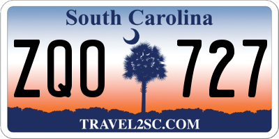 SC license plate ZQO727
