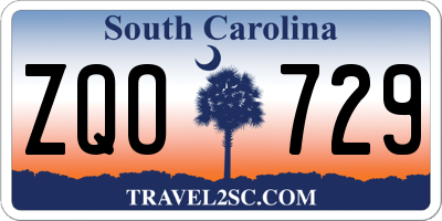 SC license plate ZQO729
