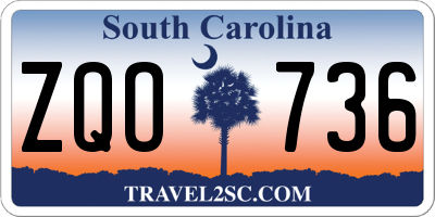 SC license plate ZQO736