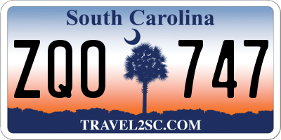 SC license plate ZQO747