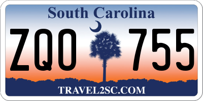 SC license plate ZQO755