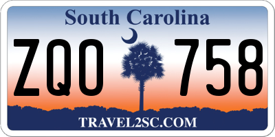 SC license plate ZQO758