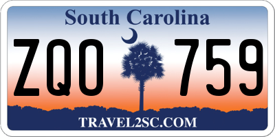 SC license plate ZQO759