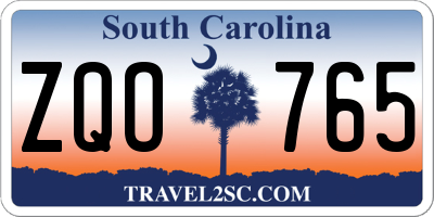 SC license plate ZQO765