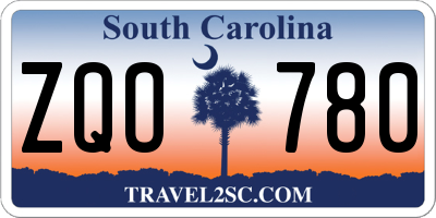 SC license plate ZQO780