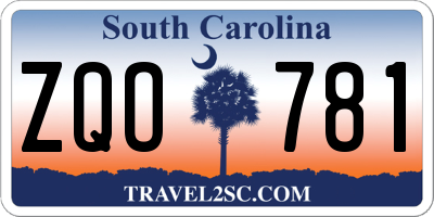 SC license plate ZQO781