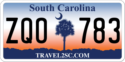 SC license plate ZQO783