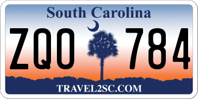 SC license plate ZQO784