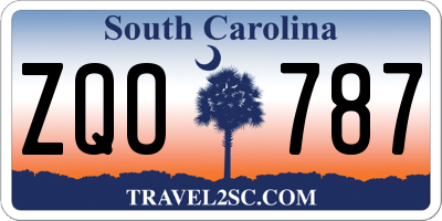 SC license plate ZQO787