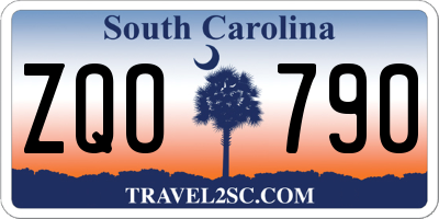 SC license plate ZQO790