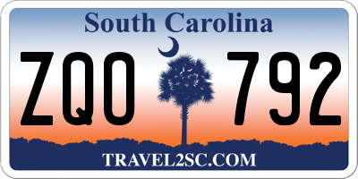 SC license plate ZQO792